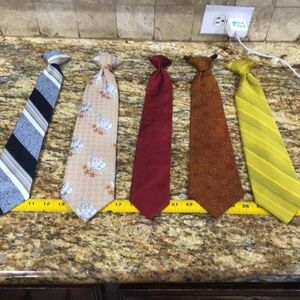 Lot of 5 clip on vintage Ties. All in great shape